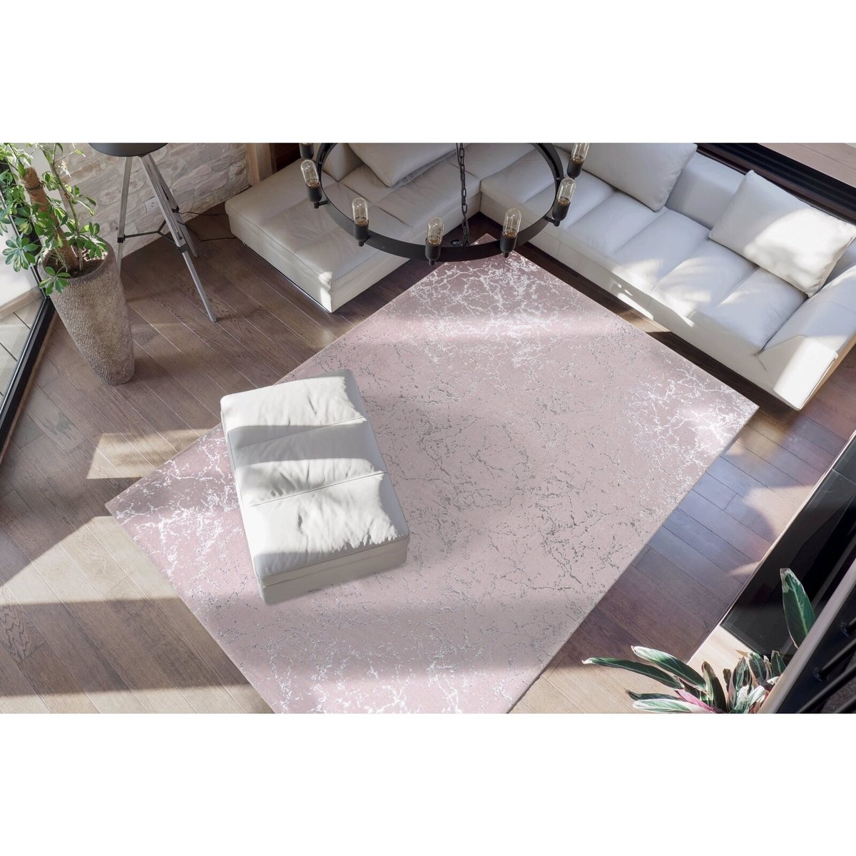 Tapis rectangulaire tissé, BIJOU taupe, argent, ARTE ESPINA
