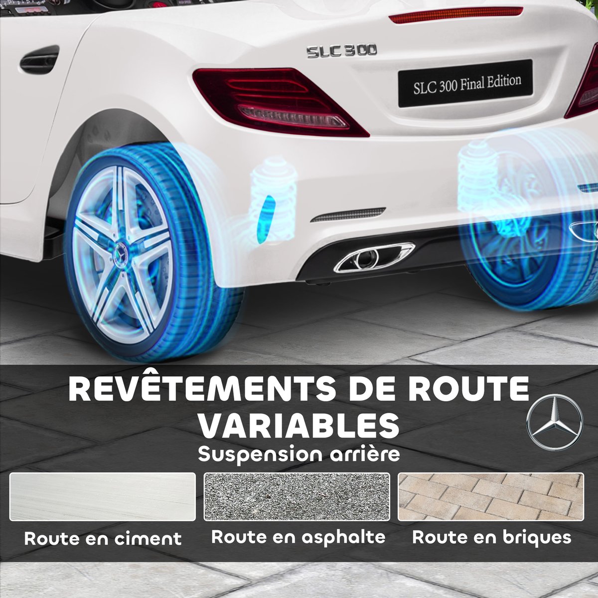 Voiture électrique à conducteur assis PP blanc, AIYAPLAY