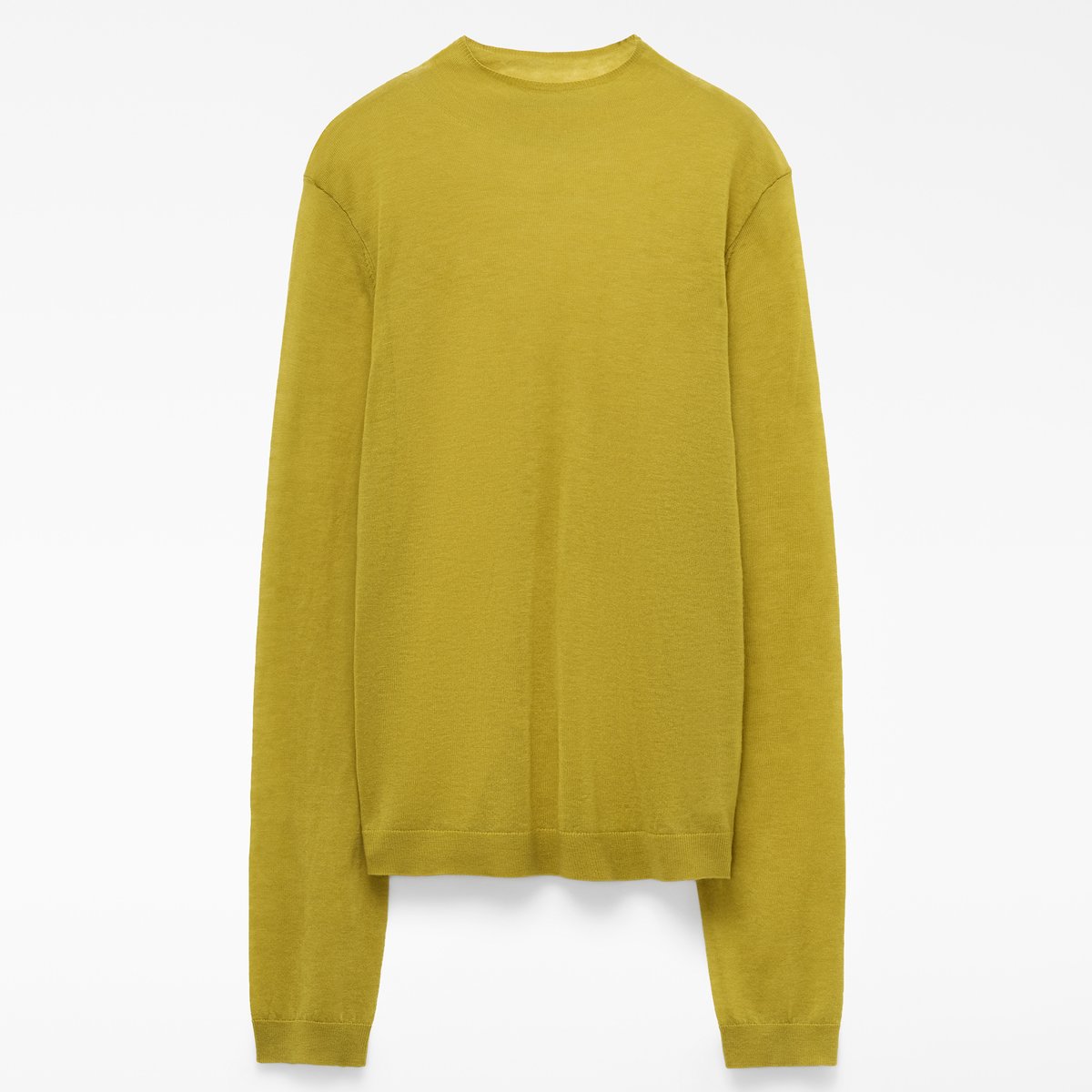 Pull ajusté en maille fine de laine mérinos citron vert, ADOLFO DOMINGUEZ