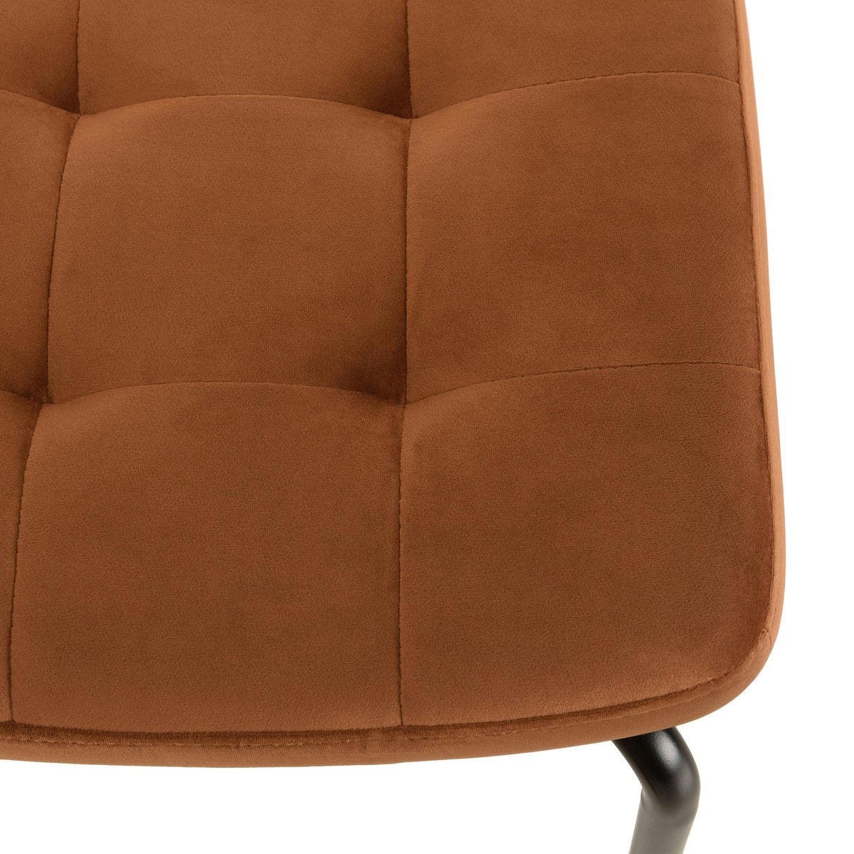 Chaise assise velours orange capitonné dossier cannage (lot de 2) TIM orange, PIER IMPORT
