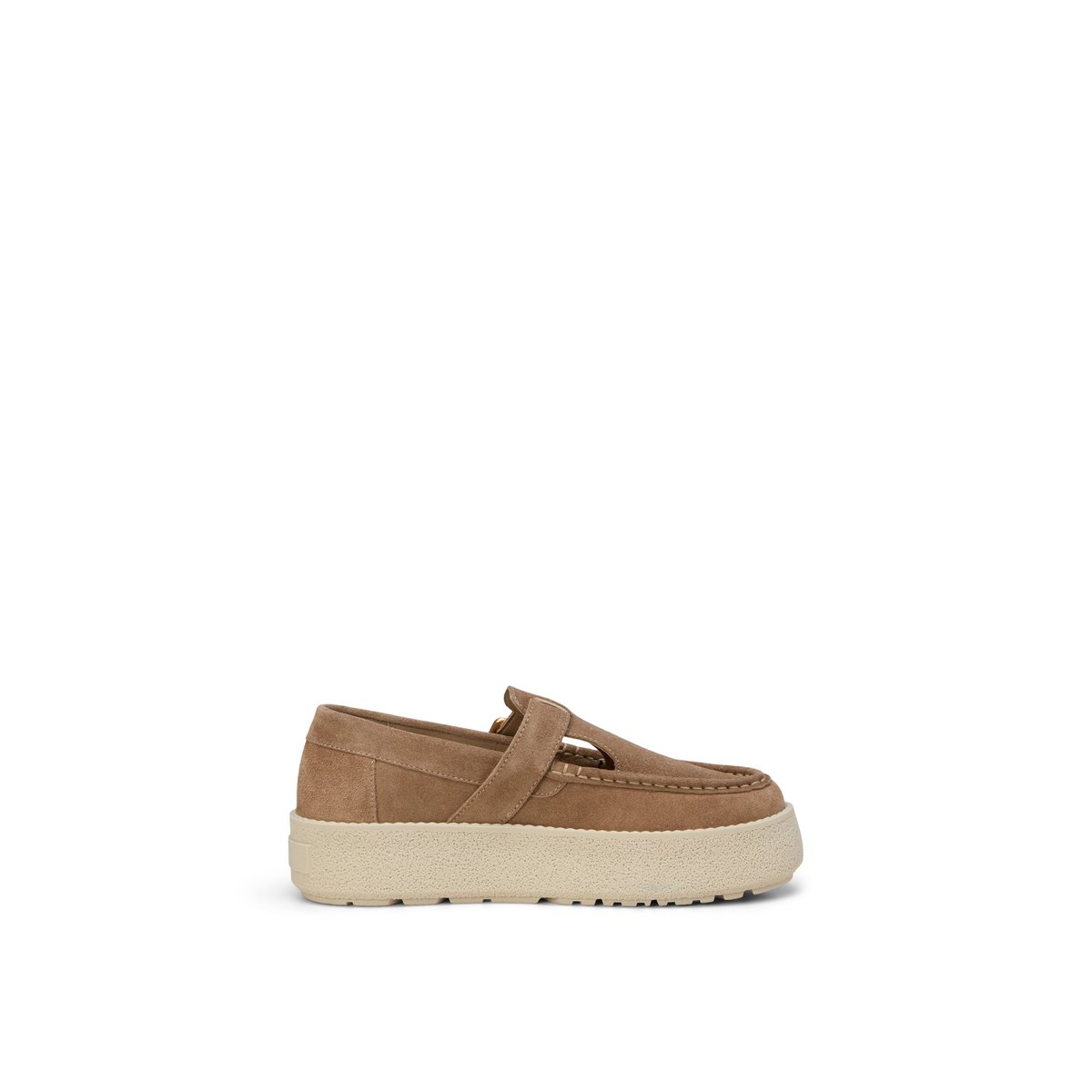 Mary-Jane-Loafer modèle Pia en cuir velours doux marron clair, MARC O'POLO