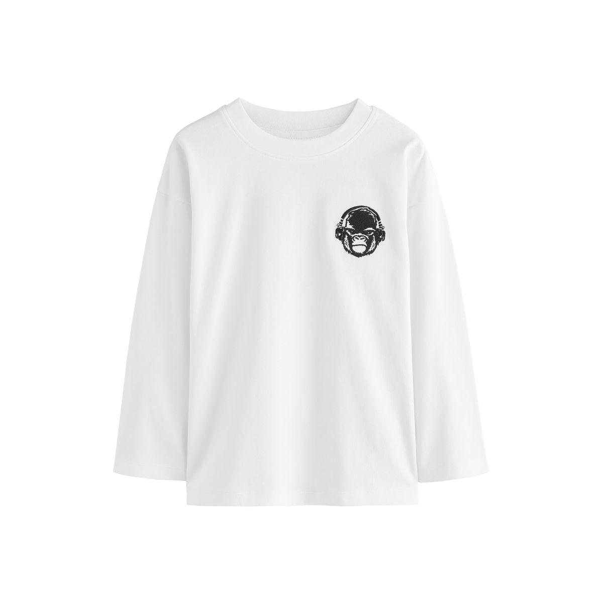 T-shirt à motif et manches longues, lot de 4 noir/blanc/gris marl/kaki, NEXT