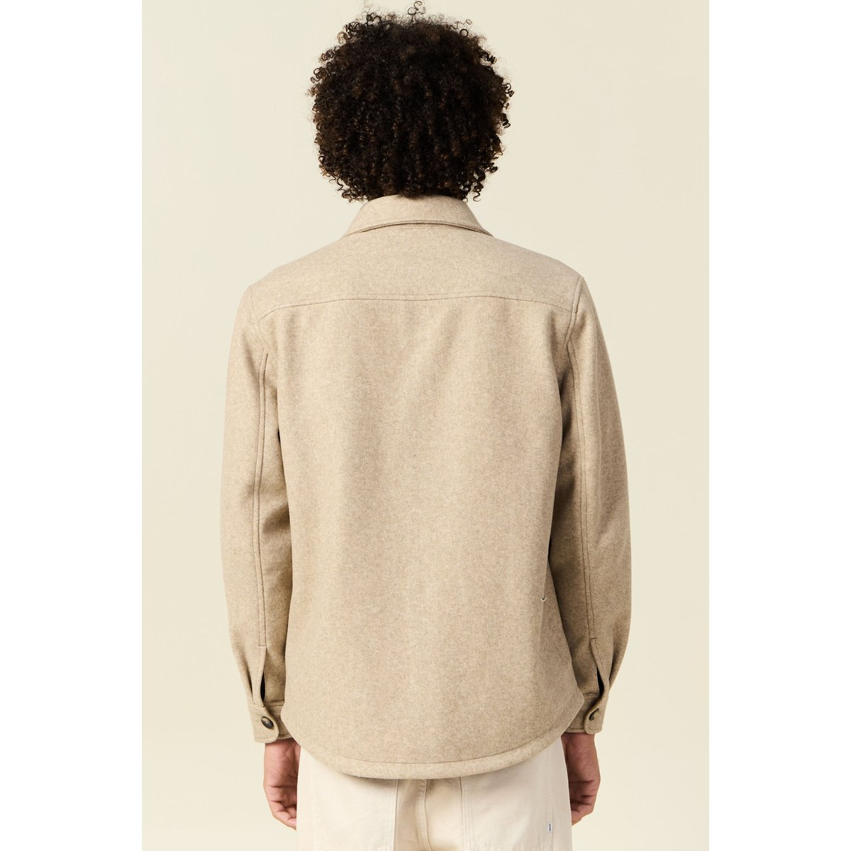 Surchemise boutonnée beige, BONOBO