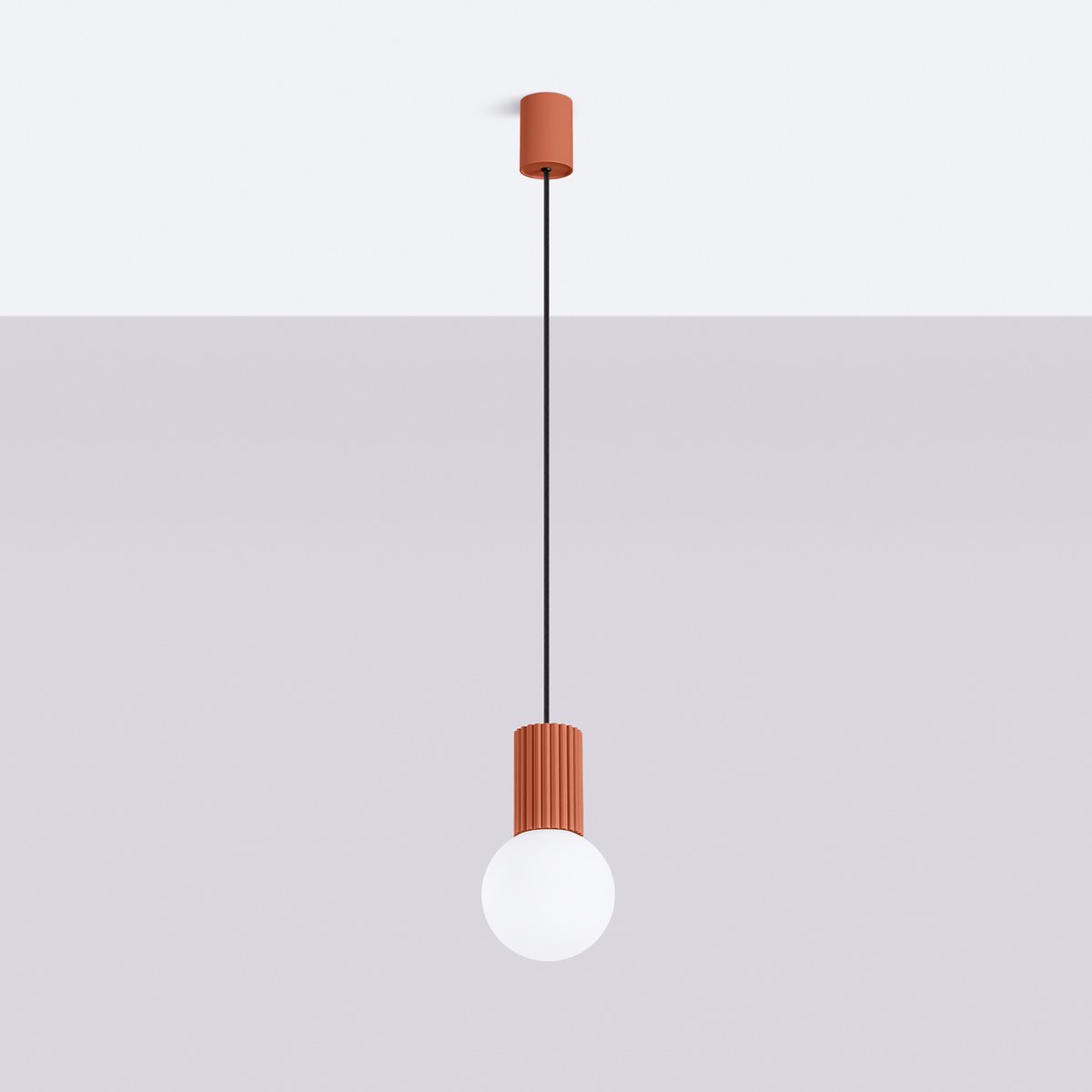 Suspension Aluminium Ocre Rouge G9 1 Halo rouge, EDEN