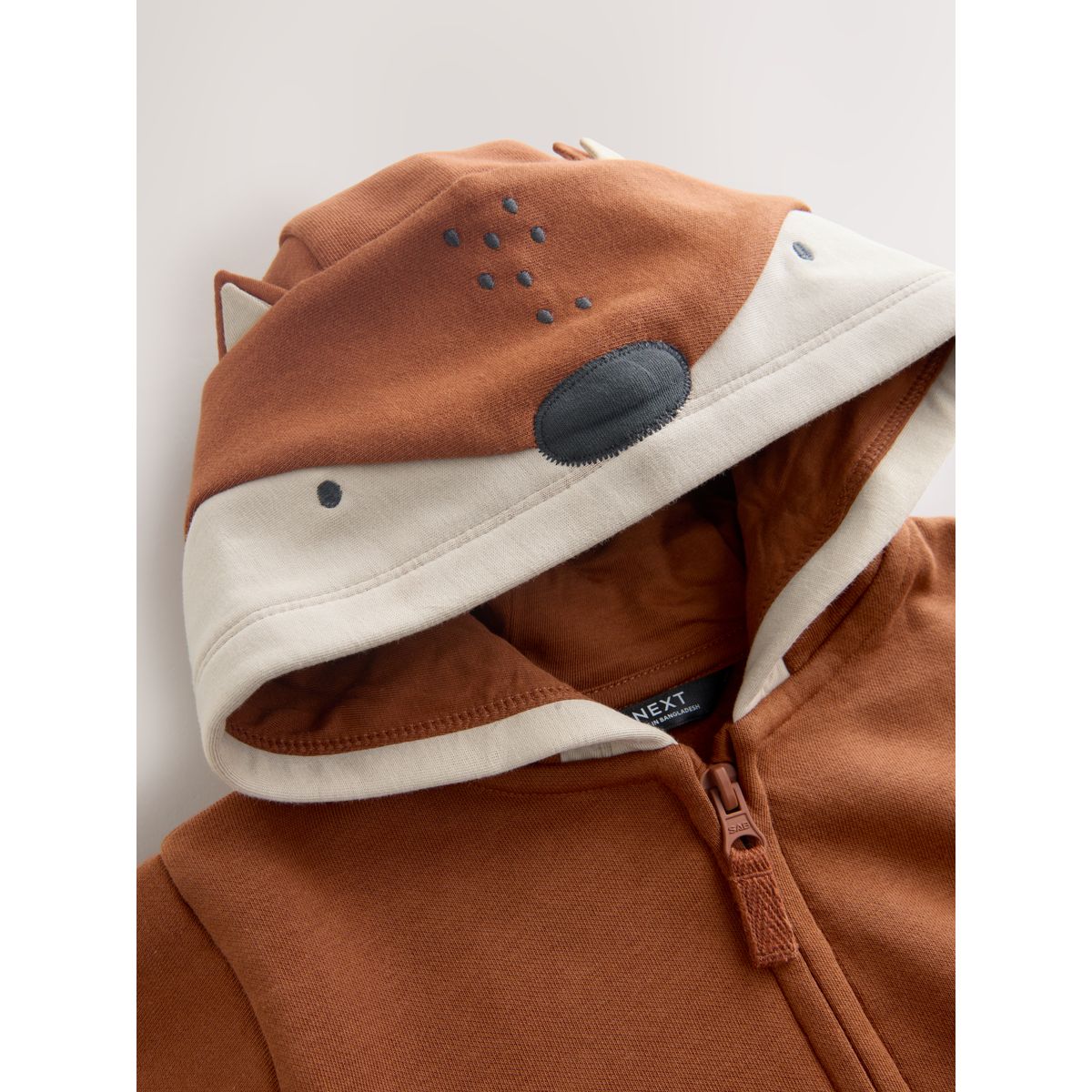 Sweat à capuche zippé orange, NEXT
