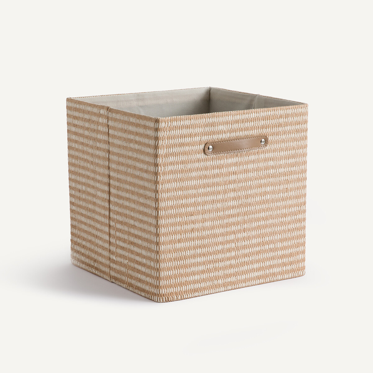 Würfelförmiger Korb aus geflochtenem Papier, Osha natur, LA REDOUTE INTERIEURS