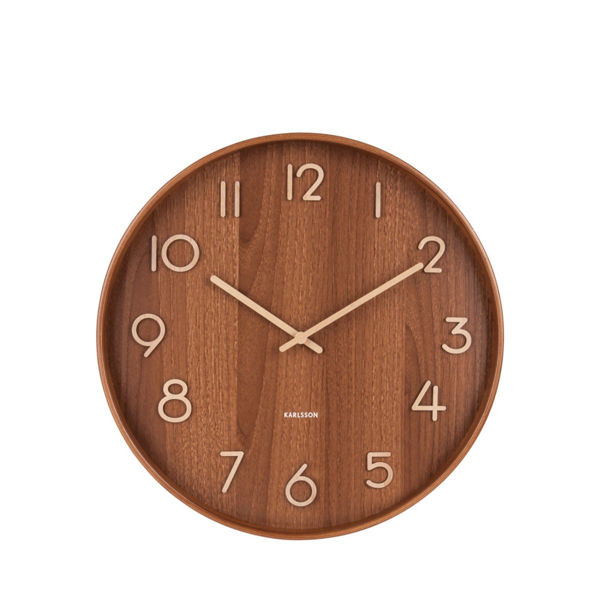 Horloge murale ronde en bois   - PURE bois foncé, KARLSSON