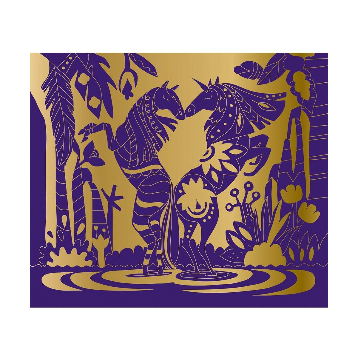 Scratch Art - Chevaux et licornes couleur unique, JURATOYS