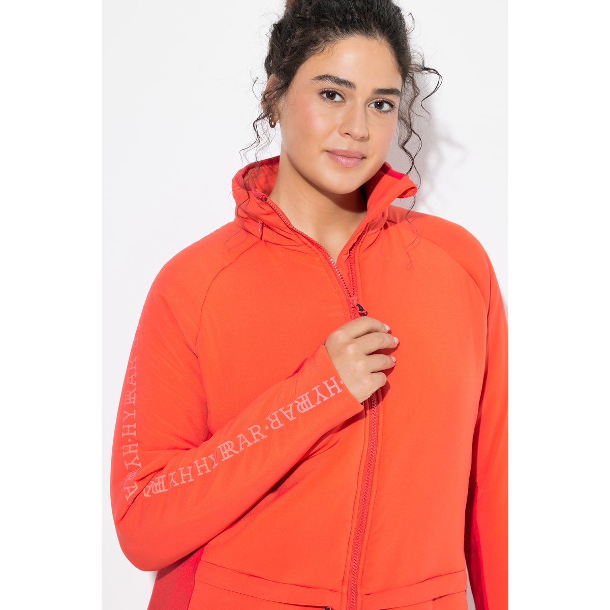 Veste technique à capuche, col montant rouge corail, ULLA POPKEN