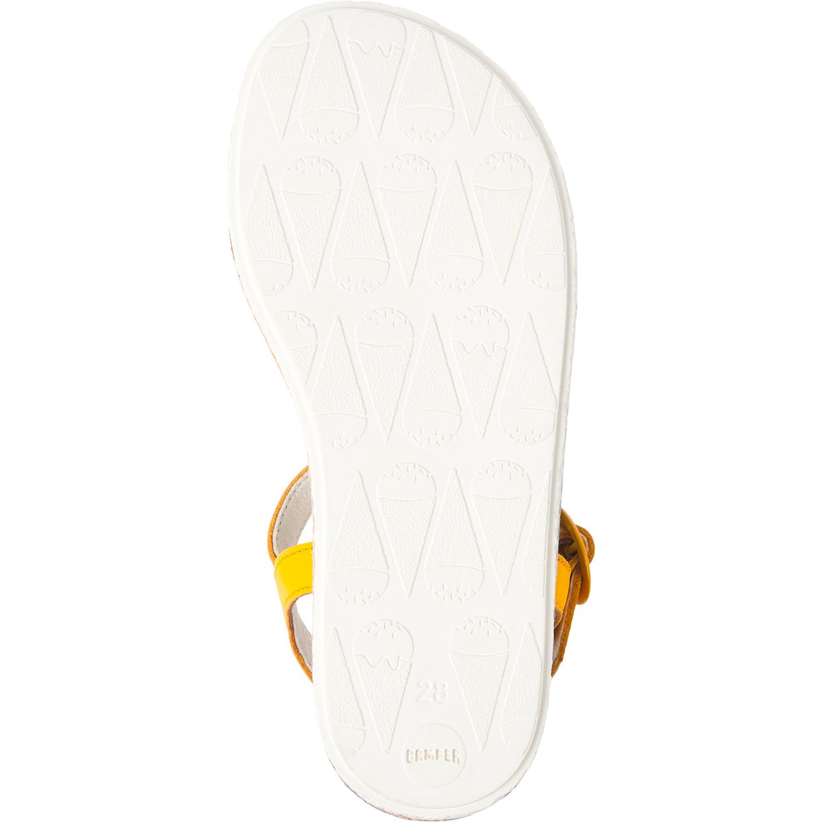 Sandales Miko Twins cuir orange / jaune, CAMPER