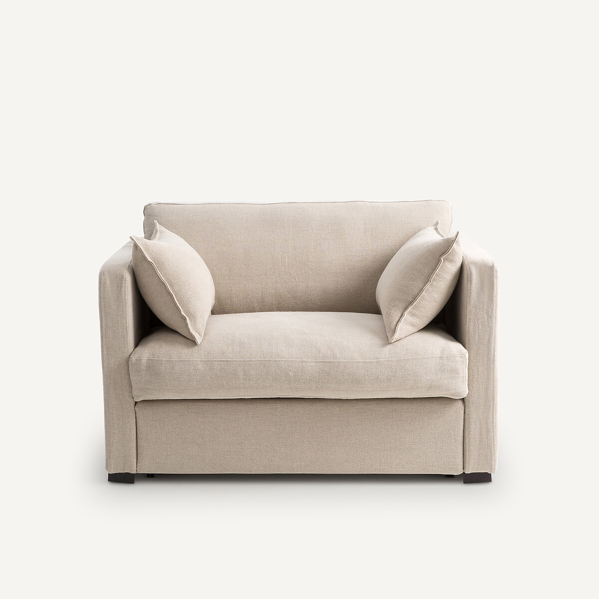 Canapé 2 places, convertible, en lin épais stonewashed, NEO KINKAJOU naturel, AM.PM
