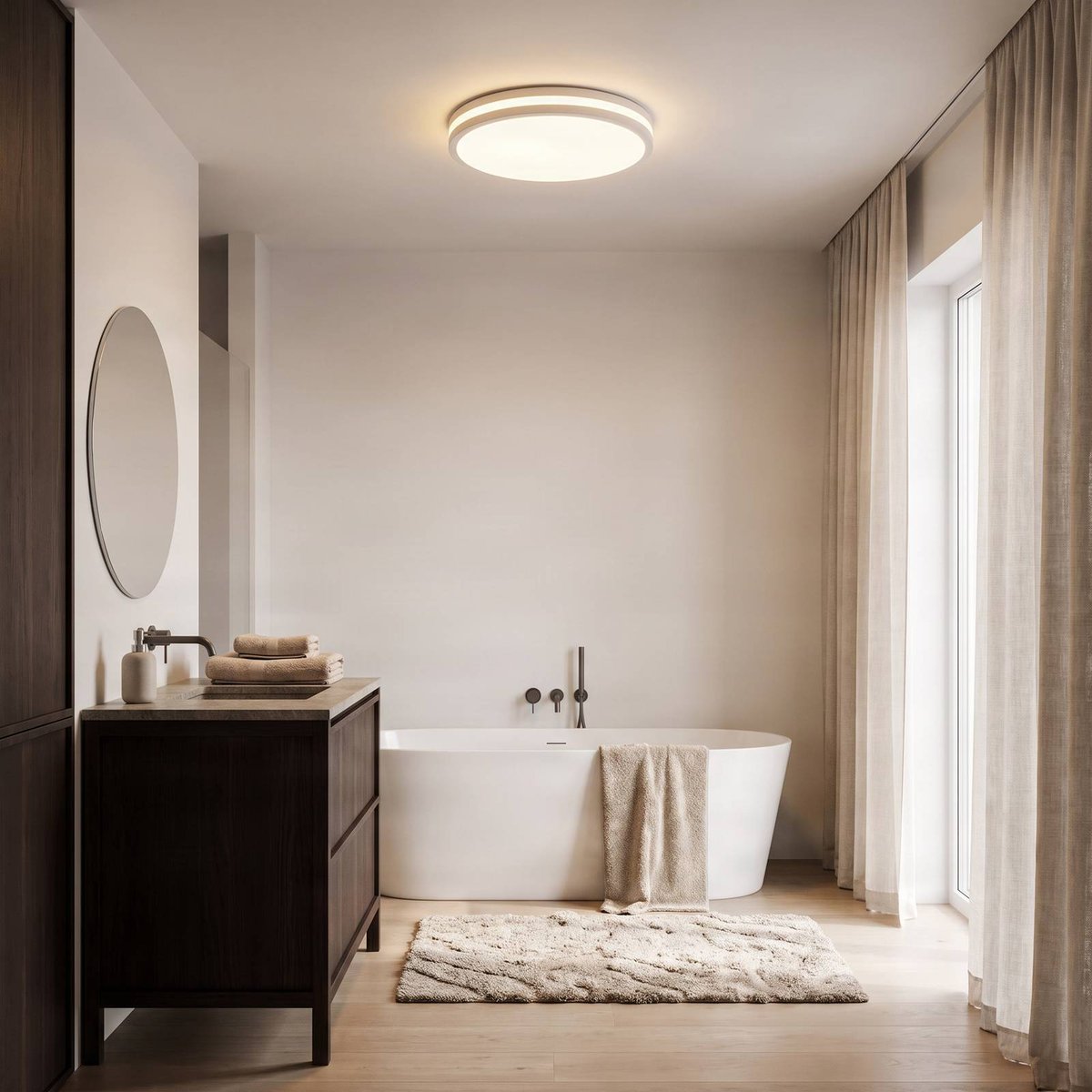 Plafonnier  moderneLED, Arnim blanc, LINDBY