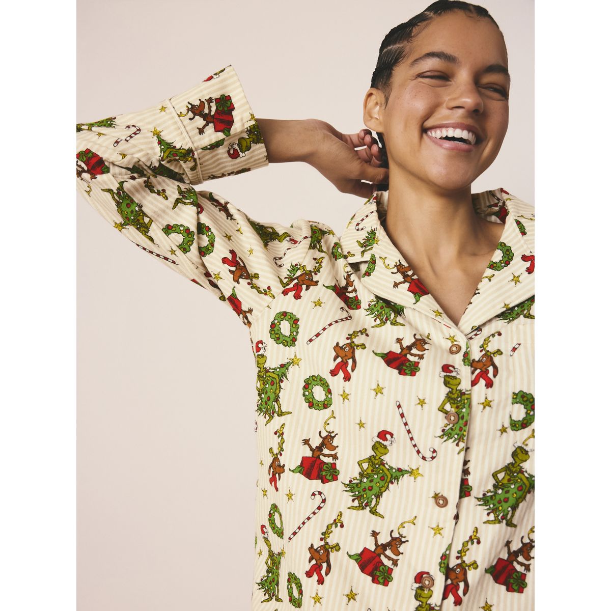 Pyjama boutonné noël collection famille crème, NEXT