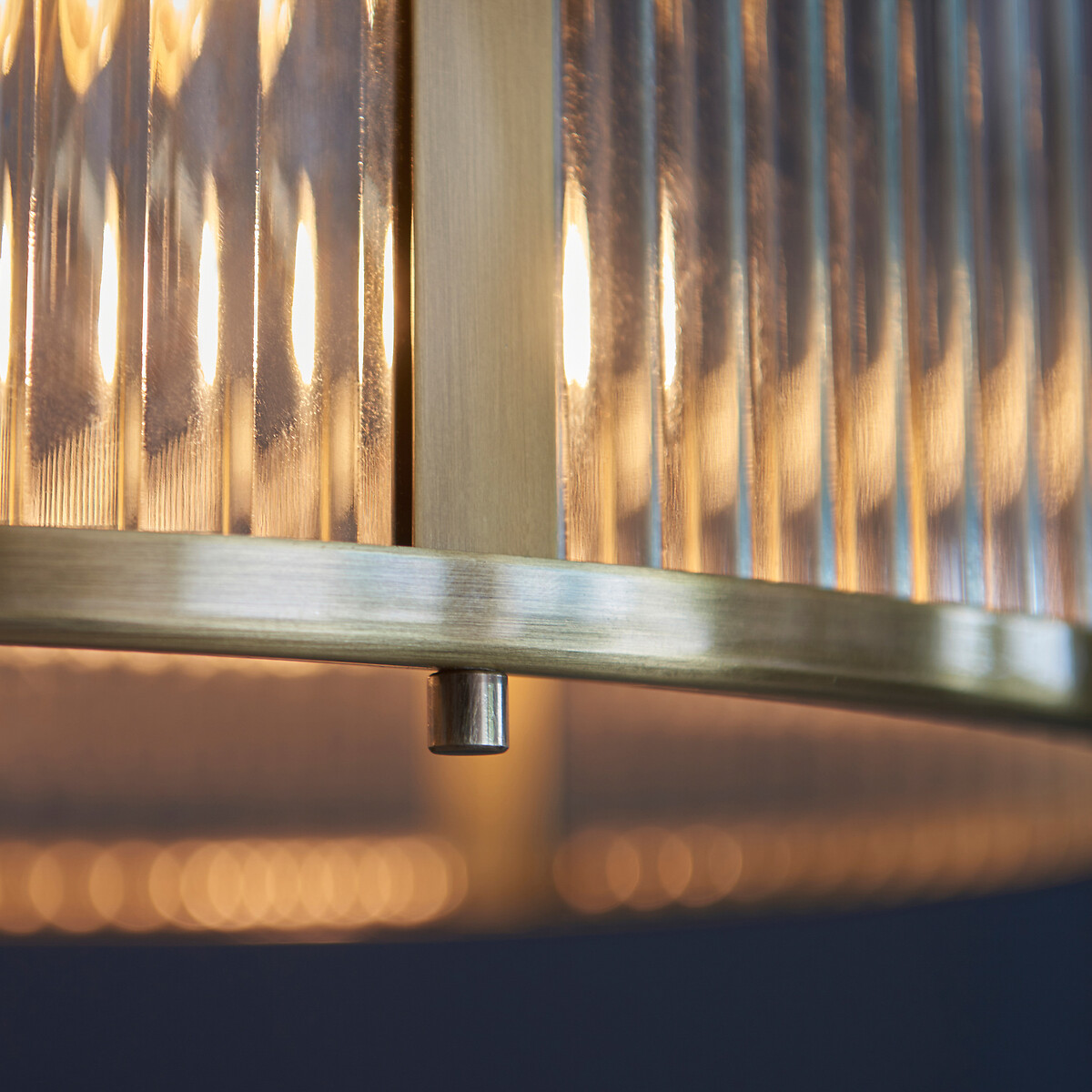 Risto 3-Light Ribbed Glass Pendant Light aged brass, SO'HOME