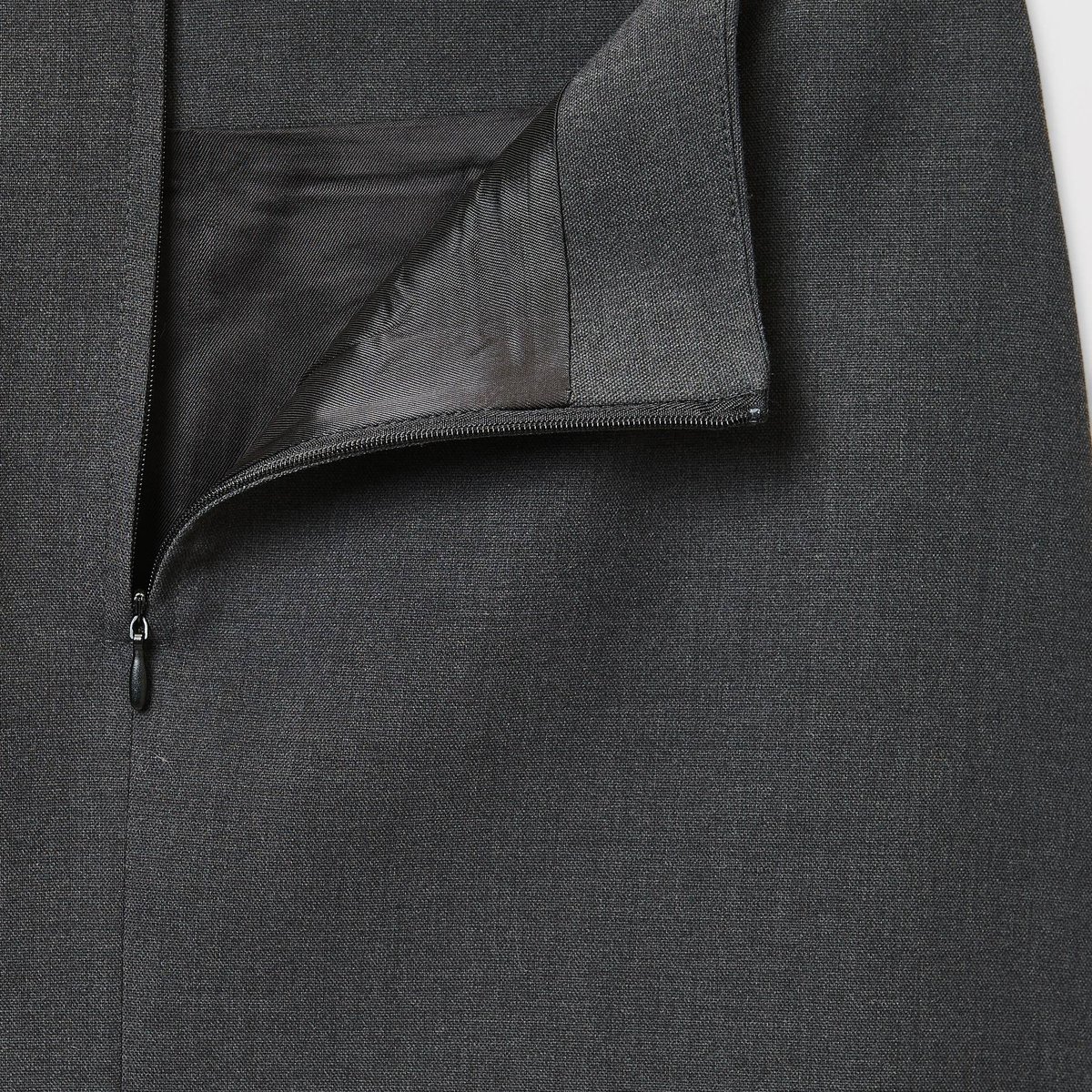 Jupe courte unie avec poches gris fonce anthracite, MONOPRIX