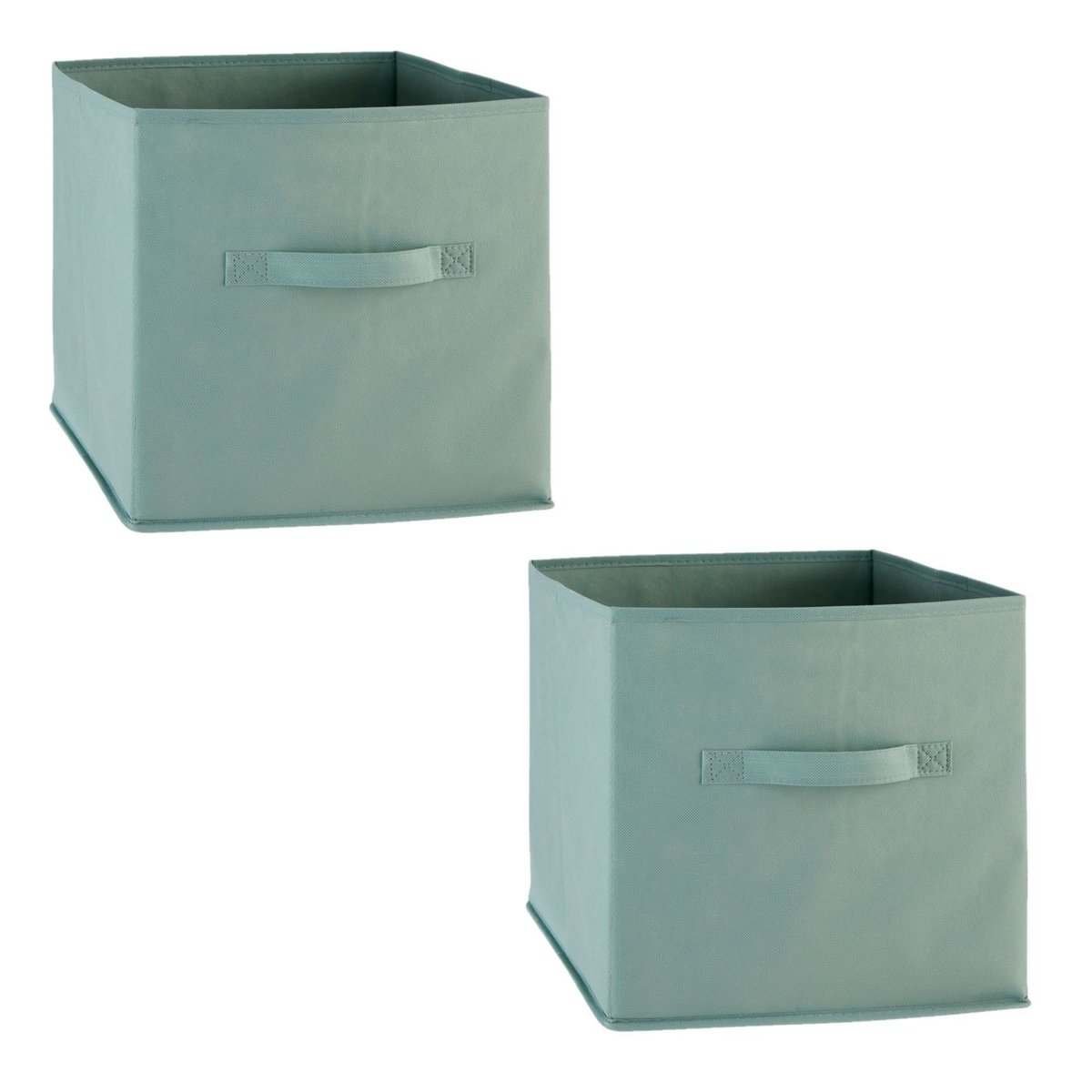 Lot de 2 boîtes de rangement en tissu MIX N' MODUL vert, TOILINUX
