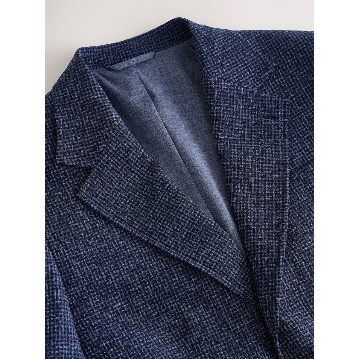 Veste de costume en laine vichy bleu marine, NEXT