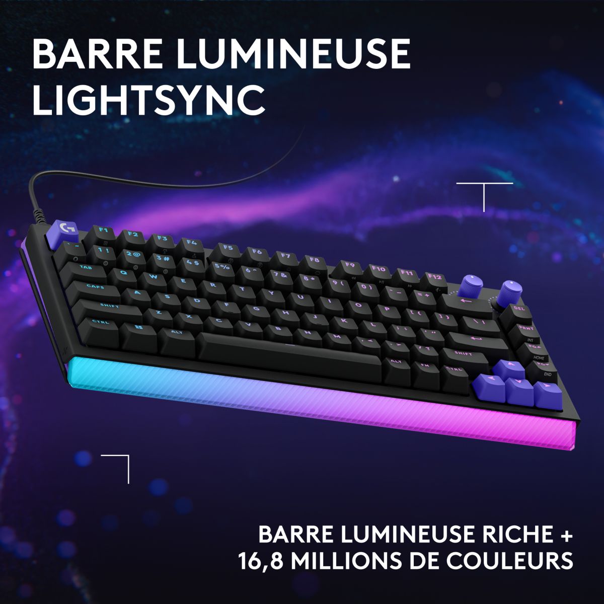 Clavier gamer G512 X 75 Noir couleur unique, LOGITECH