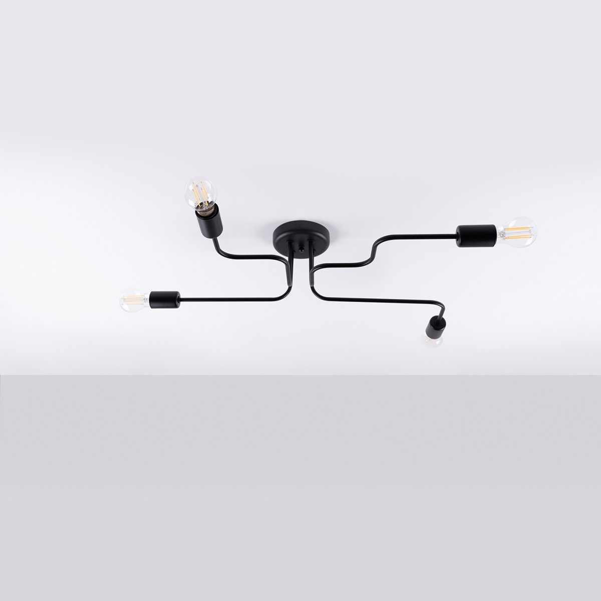 Lustre Acier Noir E27 4 Vector noir, EDEN