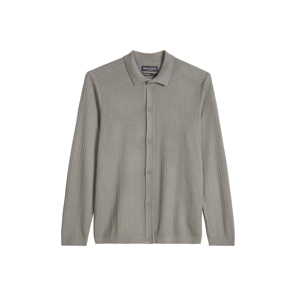 Pull en maille coupe classique en coton biologique et en TENCEL™ Lyocell gris, MARC O'POLO