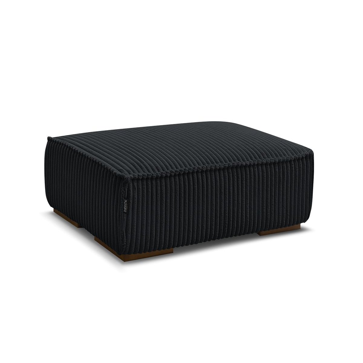 Pouf gros côtelé doux, CHELSEA noir, BOBOCHIC