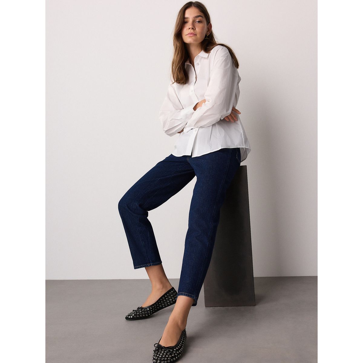 Chemise ajustée à taille cintrée blanc, NEXT