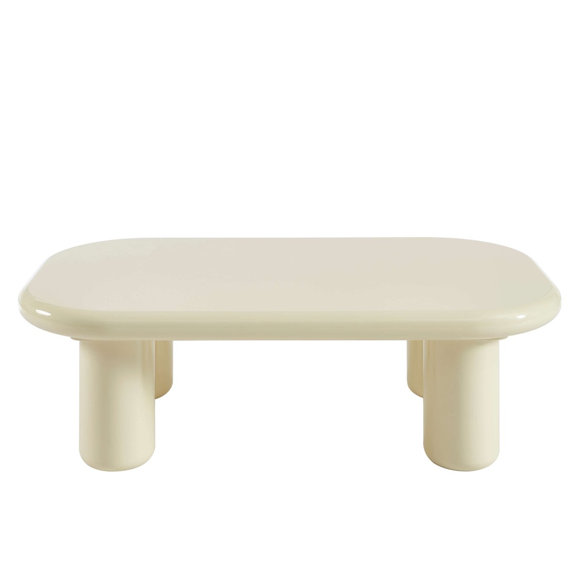 Table basse laquée brillant MOXY blanc, SORELH
