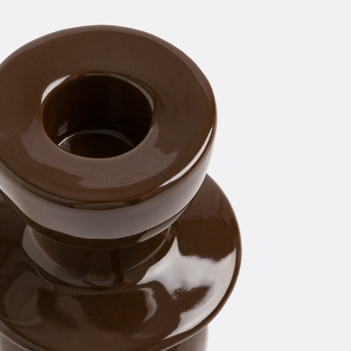 Bougeoir en céramique H13,7 cm, Greta marron, LA REDOUTE INTERIEURS