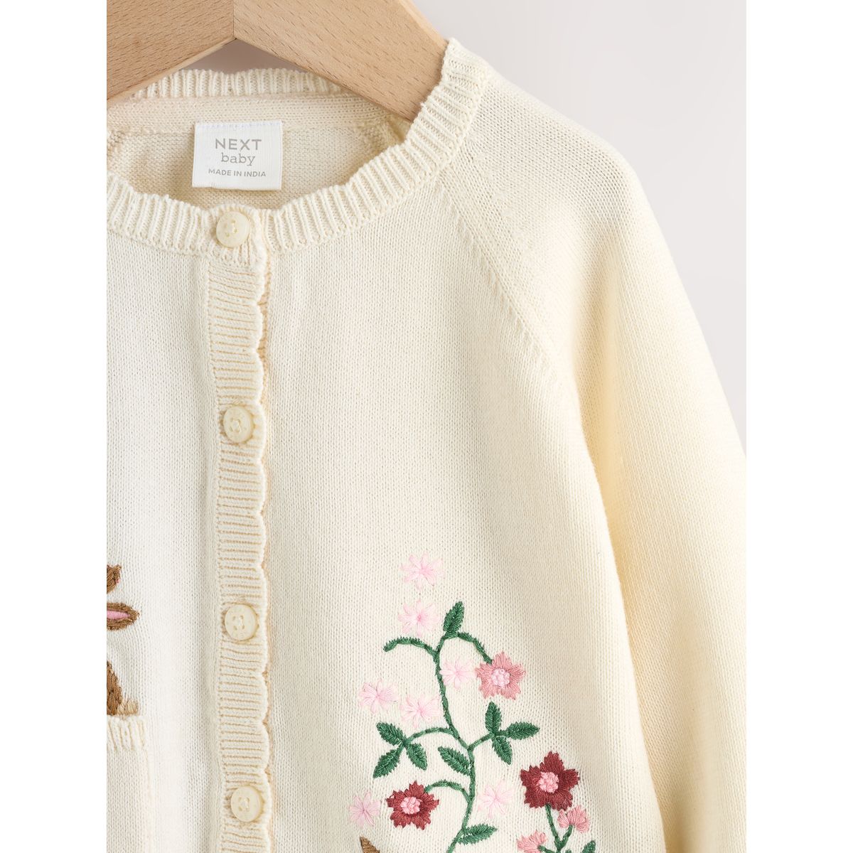 Cardigan lapin bébé broderie naturelle, NEXT