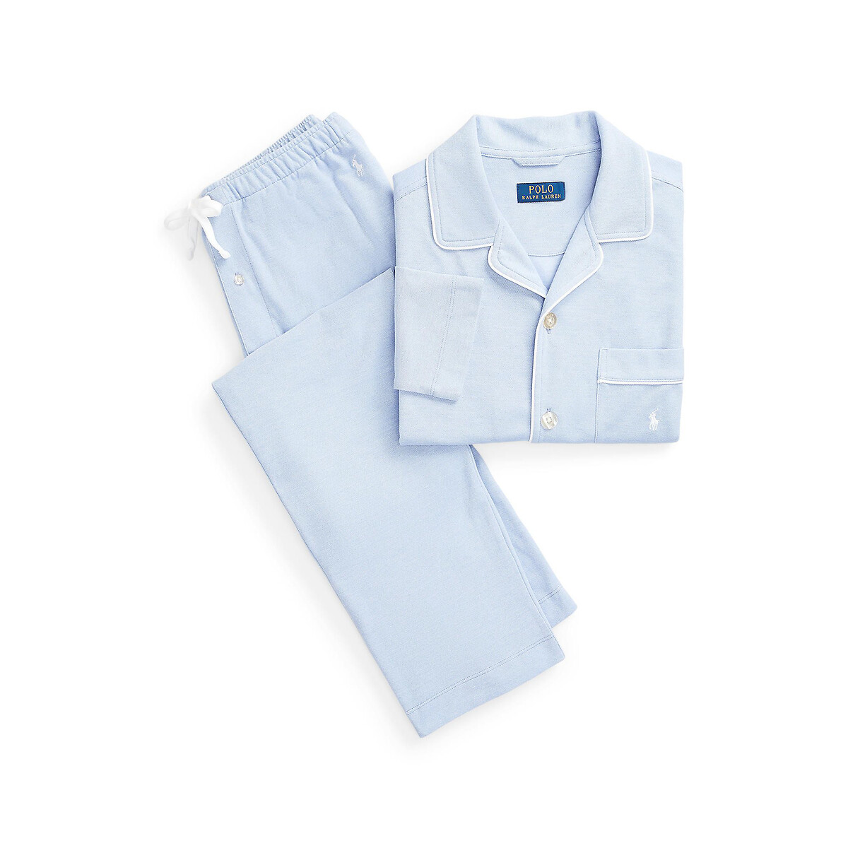 Ensemble de pyjama en coton piqué bleu ciel, POLO RALPH LAUREN