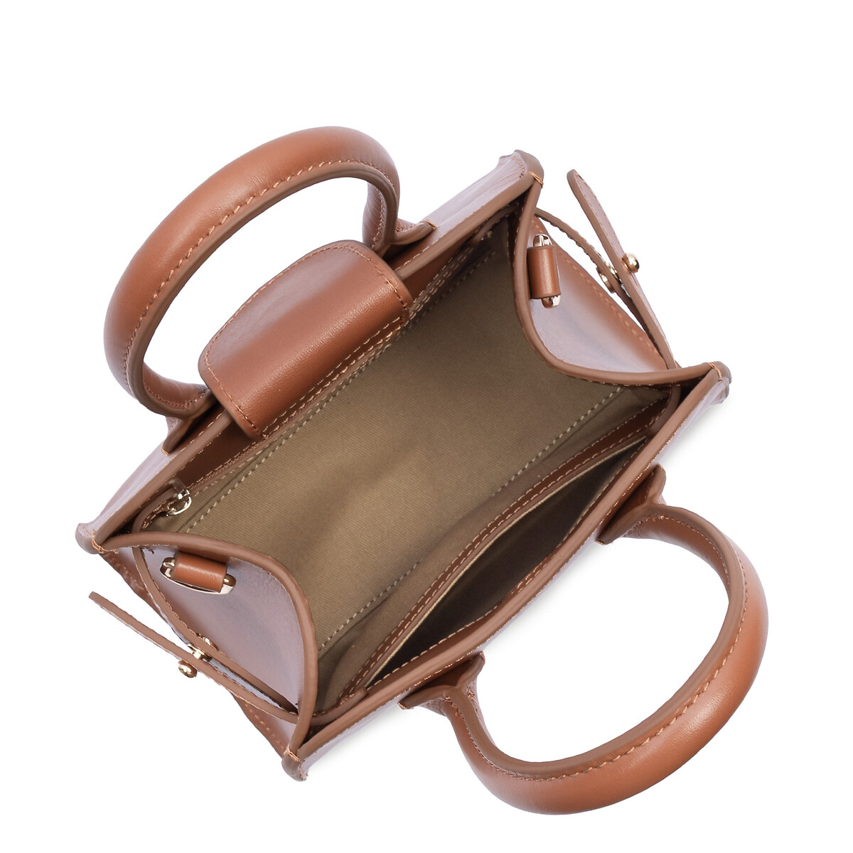Sac à main à bandoulière, en cuir de vachette, BOX HOPPER cognac, LANCASTER