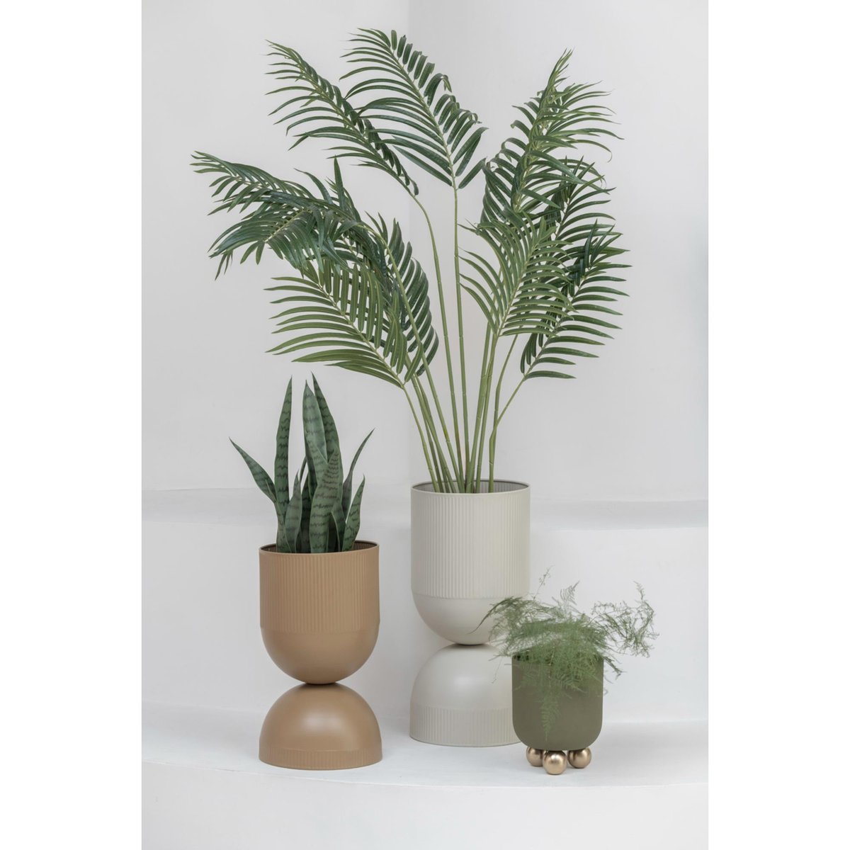 Pot De Fleurs Métal TONAR XL gris chaud, PRESENT TIME