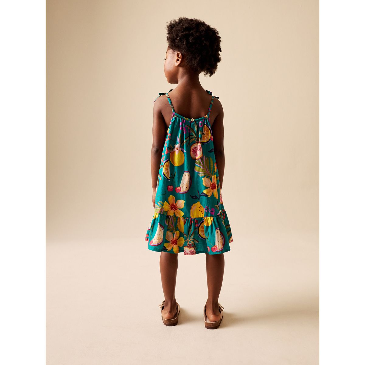 Robe à manches évasées vert tropical, NEXT