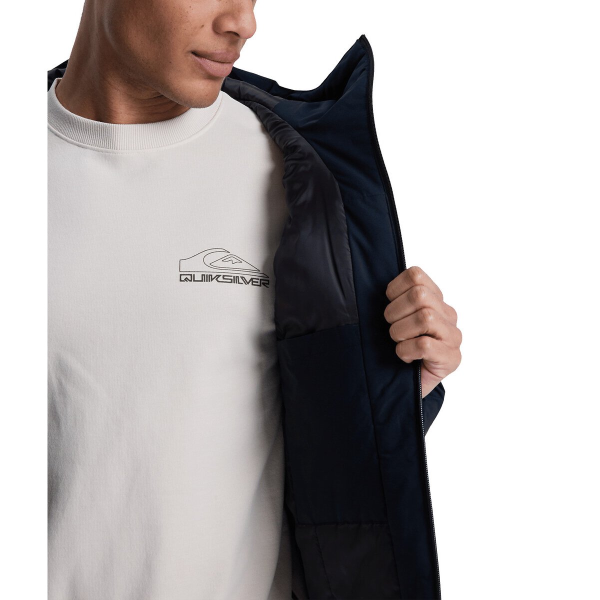 Overcast Hooded Windbreaker khaki, QUIKSILVER