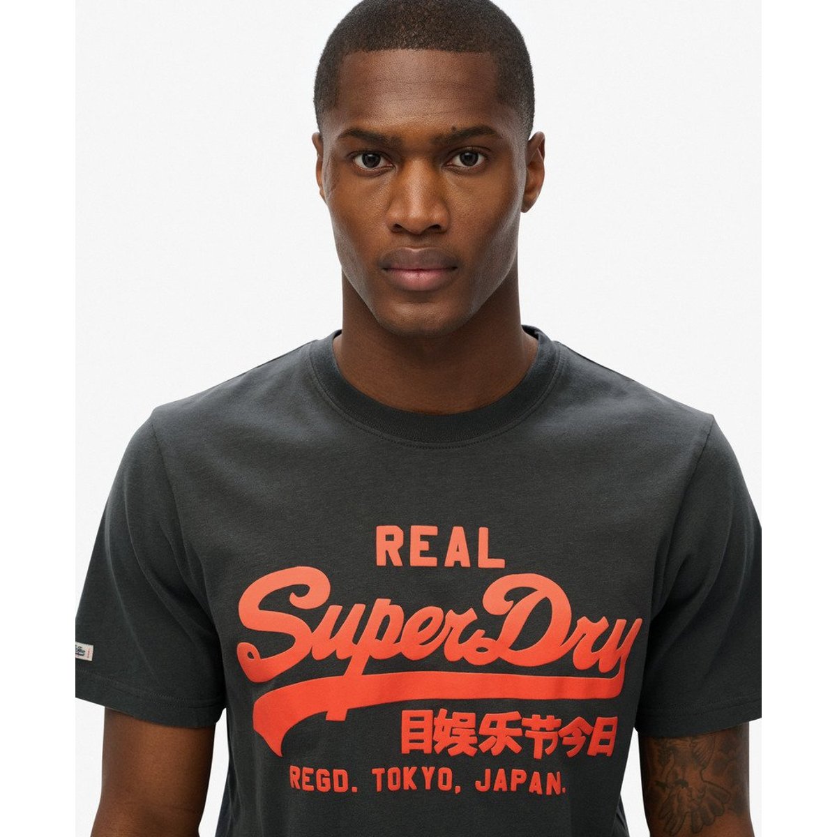 T-shirt VL Fade noir vintage, SUPERDRY