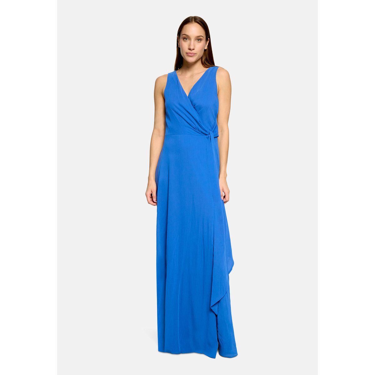 Robe de soirée à volant persian blue, VERA MONT