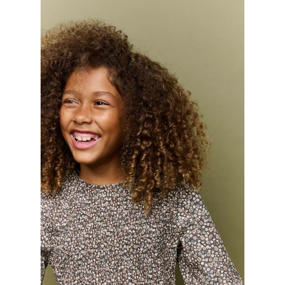Robe à fleurs marron, MANGO KIDS
