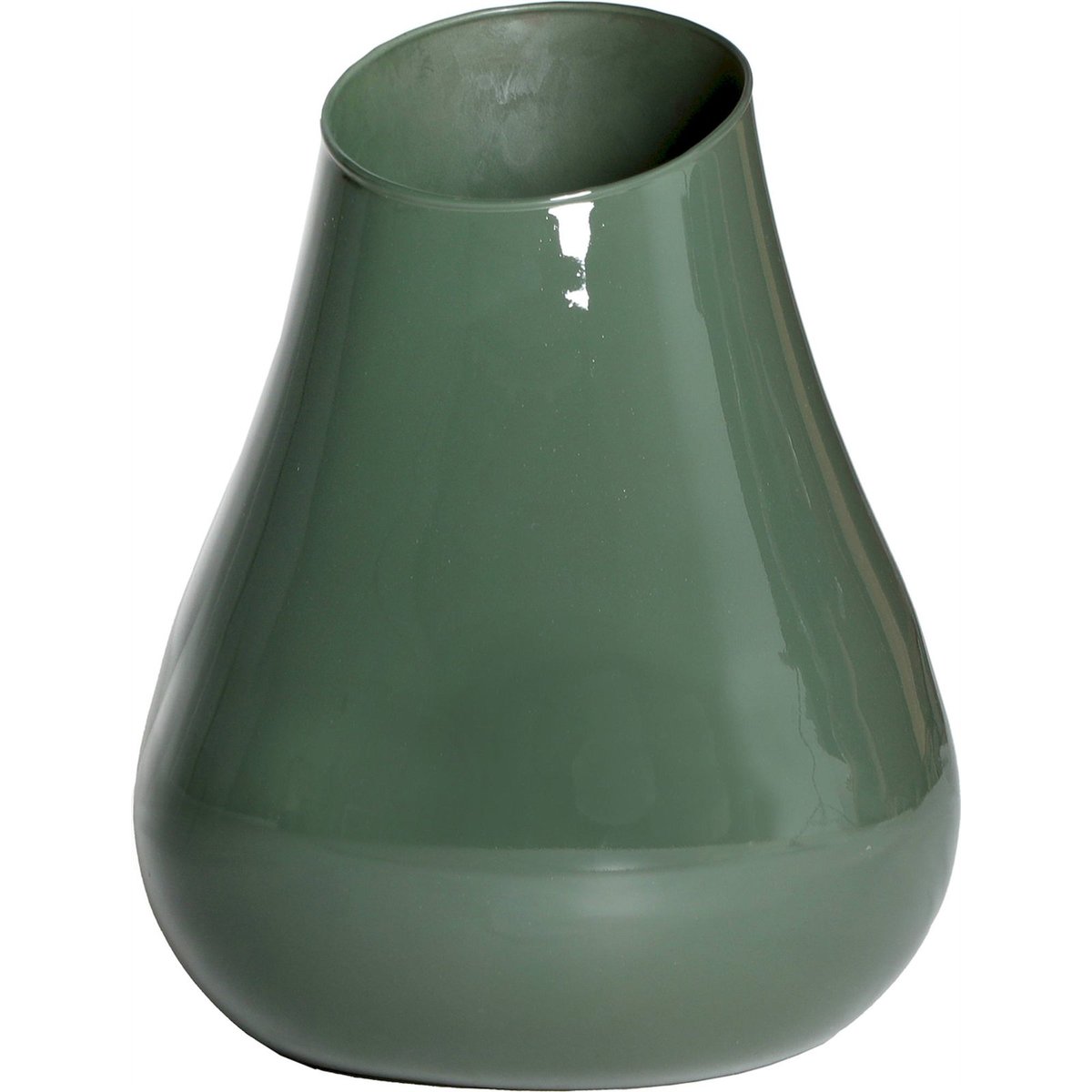 Vase en verre organique de style contemporain vert intense translucide, RECOLLECTION