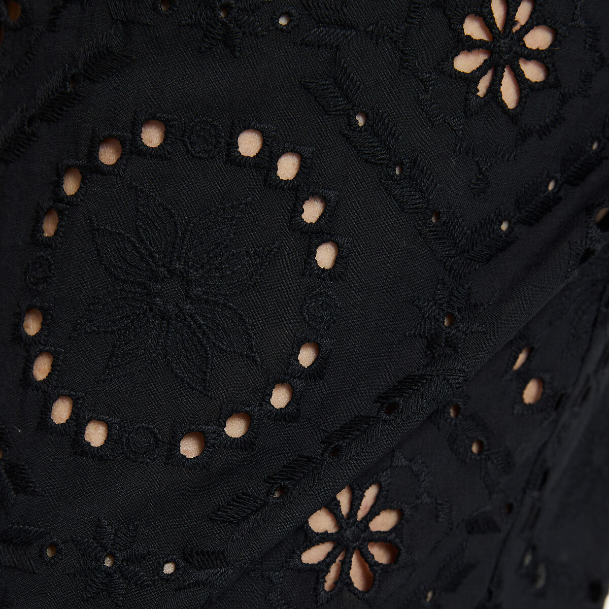 Pantalon droit en broderie anglaise  noir, LA REDOUTE COLLECTIONS