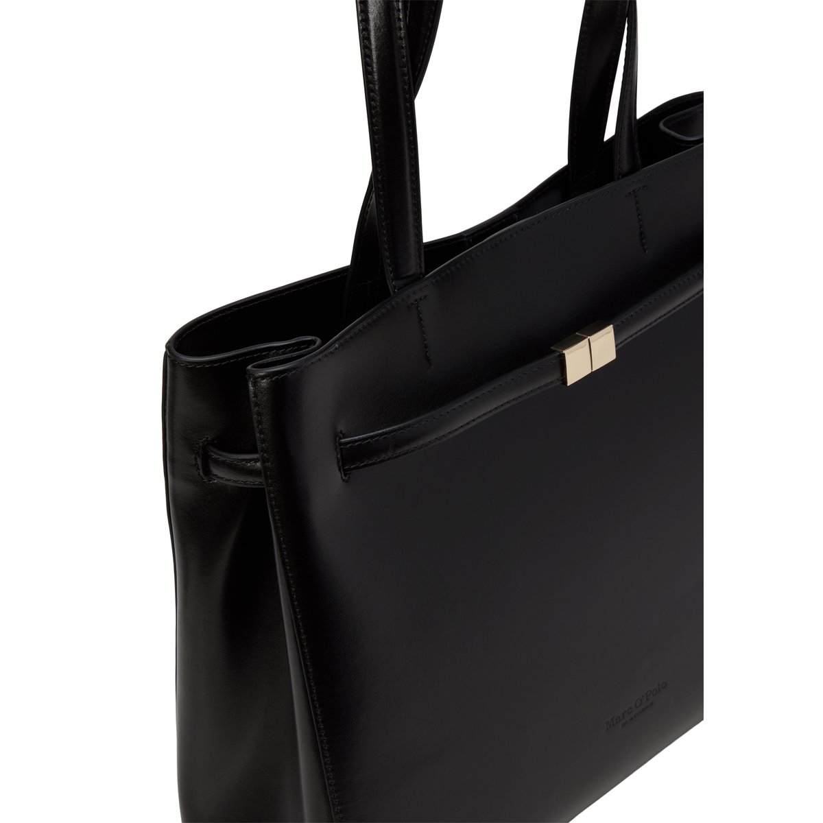 Shopper en cuir de vache noble noir, MARC O'POLO