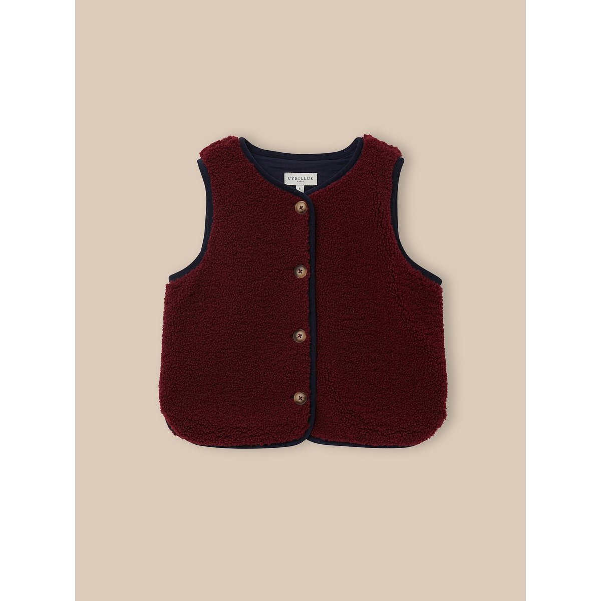 Veste en sherpa - Collection JUNIOR bordeaux, CYRILLUS