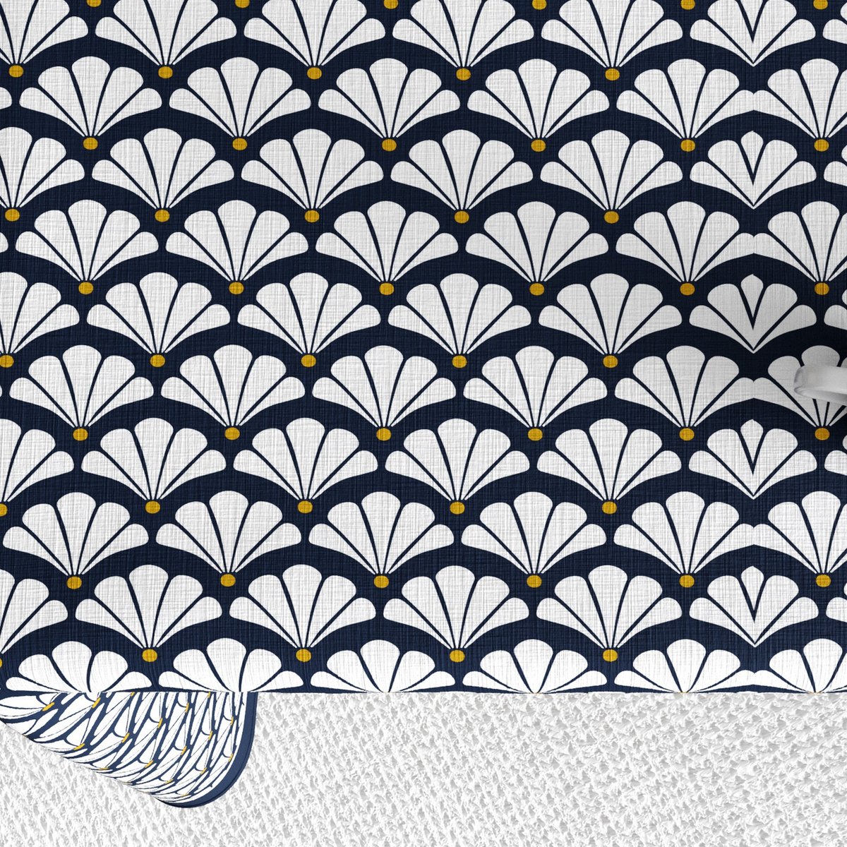 Nappe rectangulaire anti tache Coton Eventa bleu, EDEN