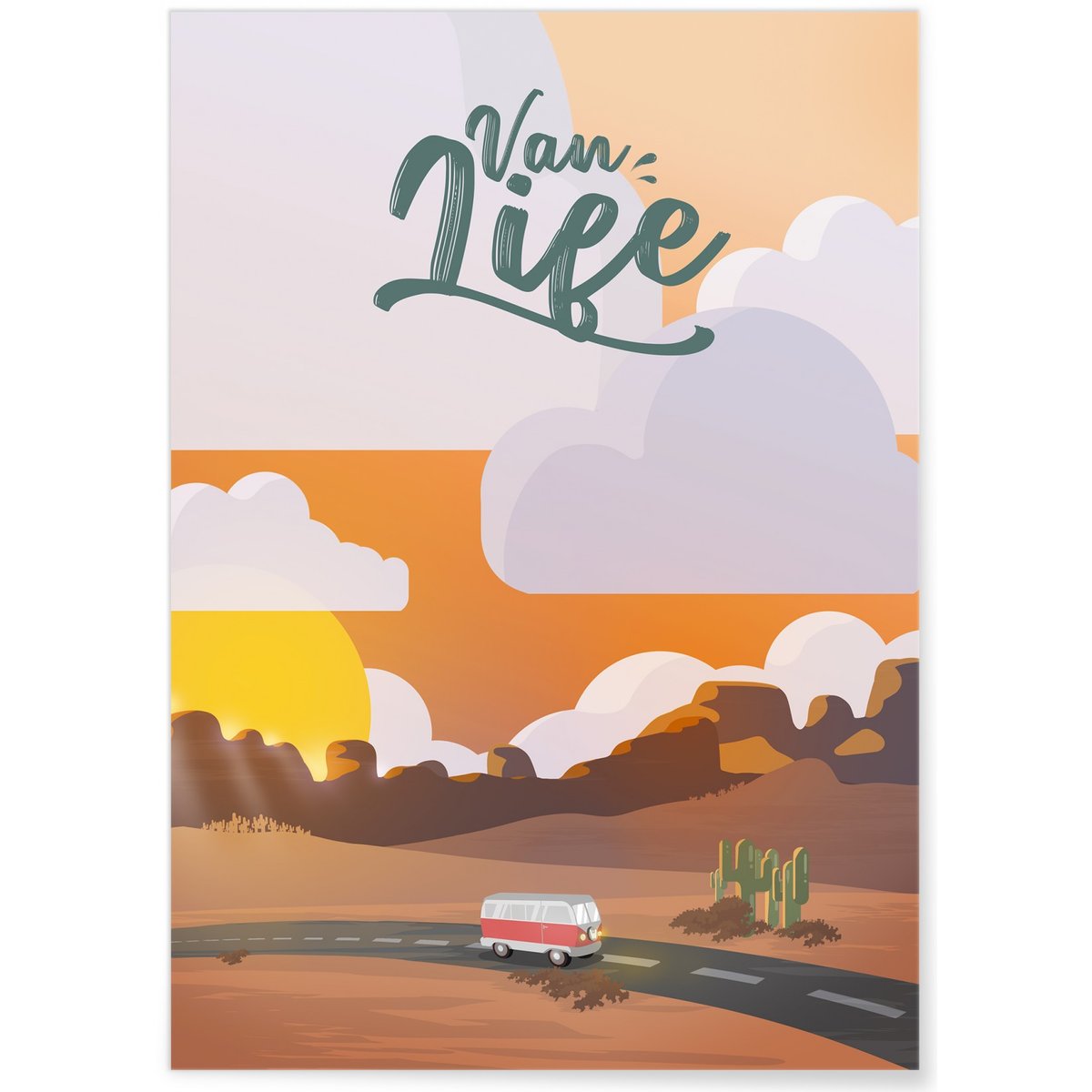 Affiche Van Life blanc, L'AFFICHERIE