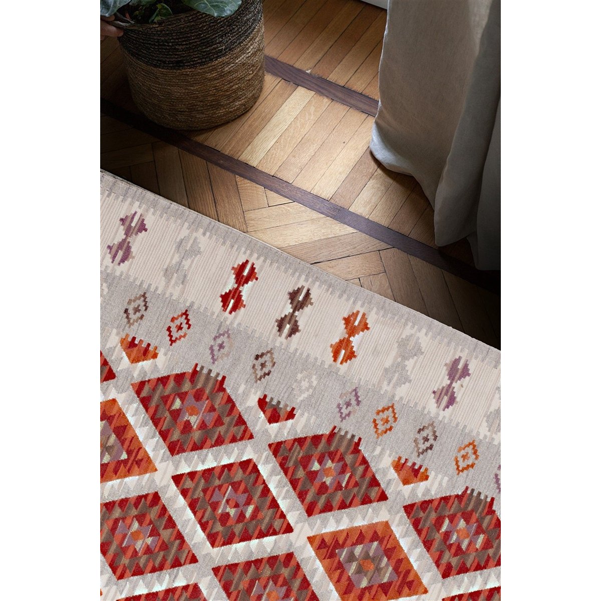 Tapis kilim orient tissé main en laine ZAGRA multicolore, NOVATREND