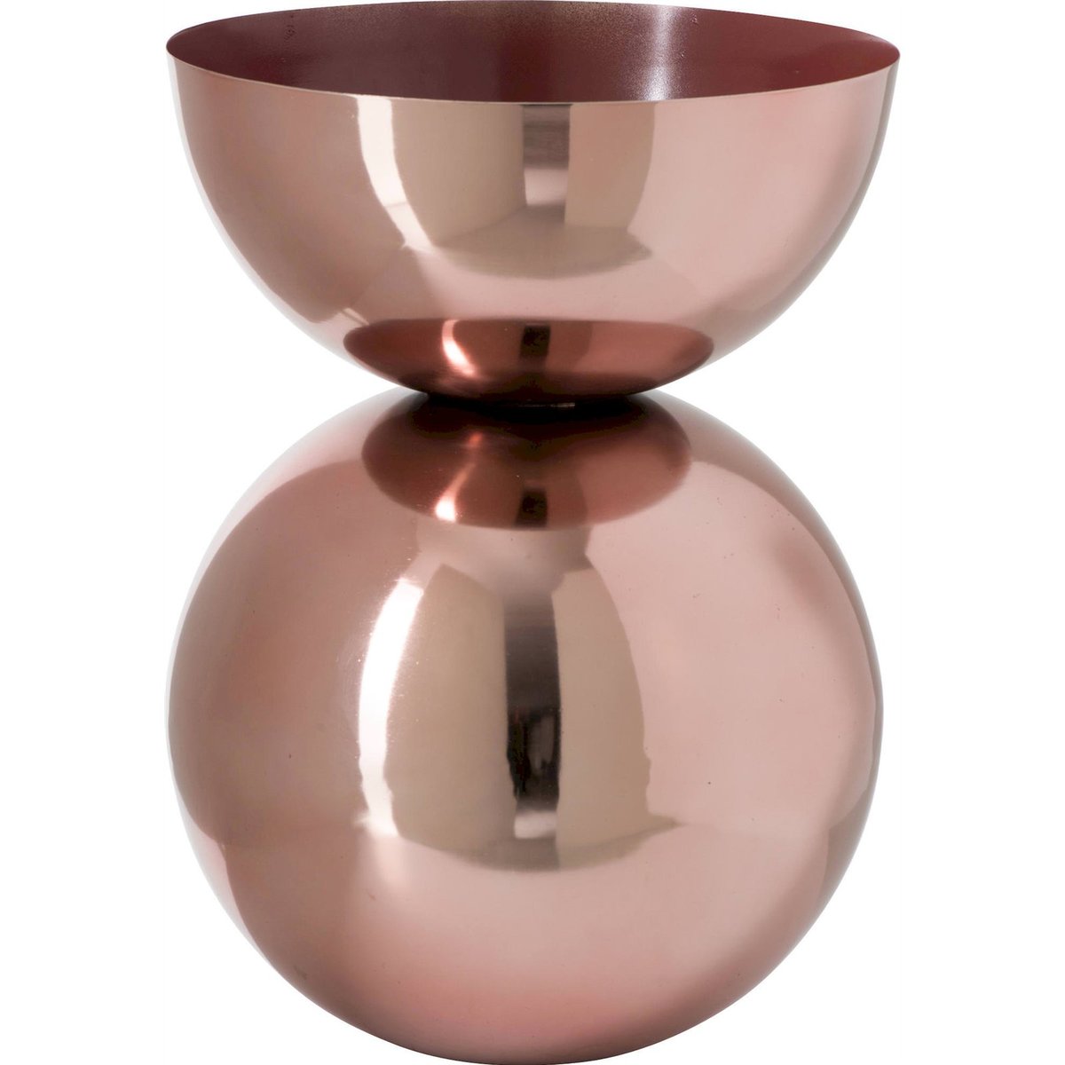Vase rond brillant en métal cuivre brillant, RECOLLECTION