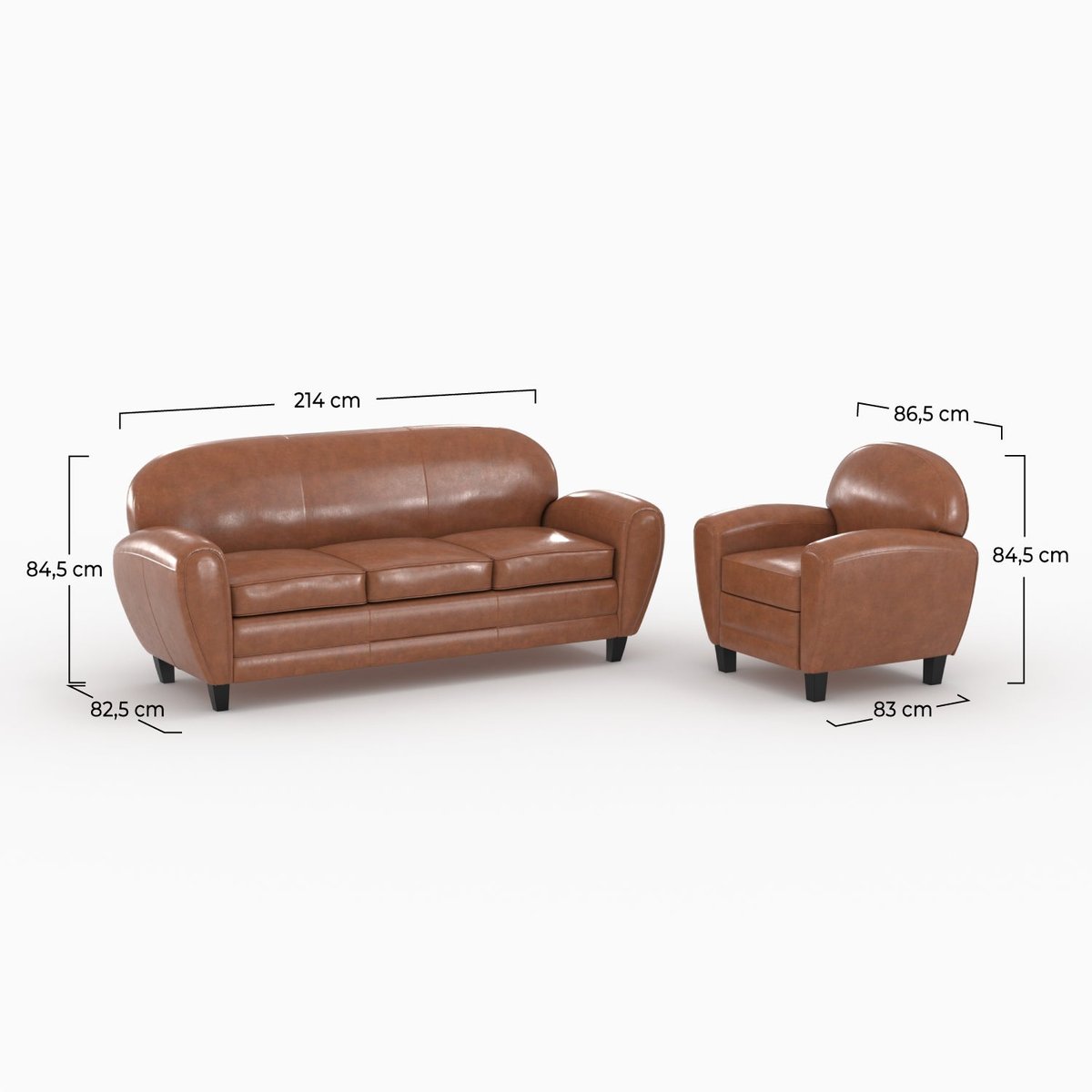 Ensemble canapé et fauteuil 4 places - CLUB camel, MAISON PAVANE