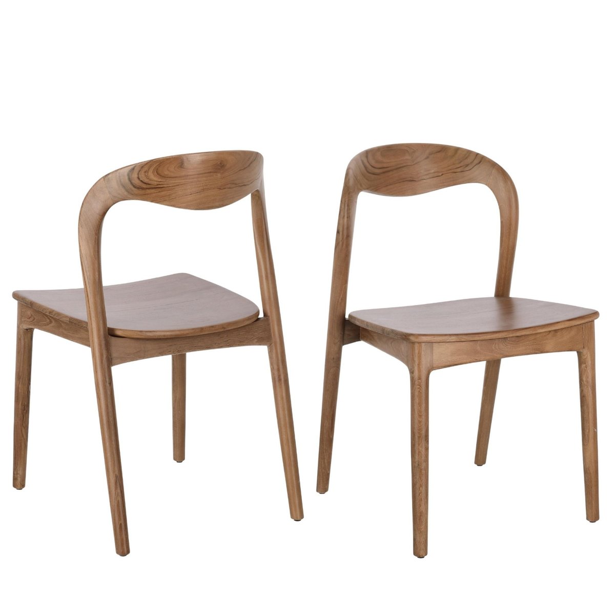 Chaises de salle à manger en bois de teck (lot de 2) - JUNE marron, HELLIN, DEPUIS 1862