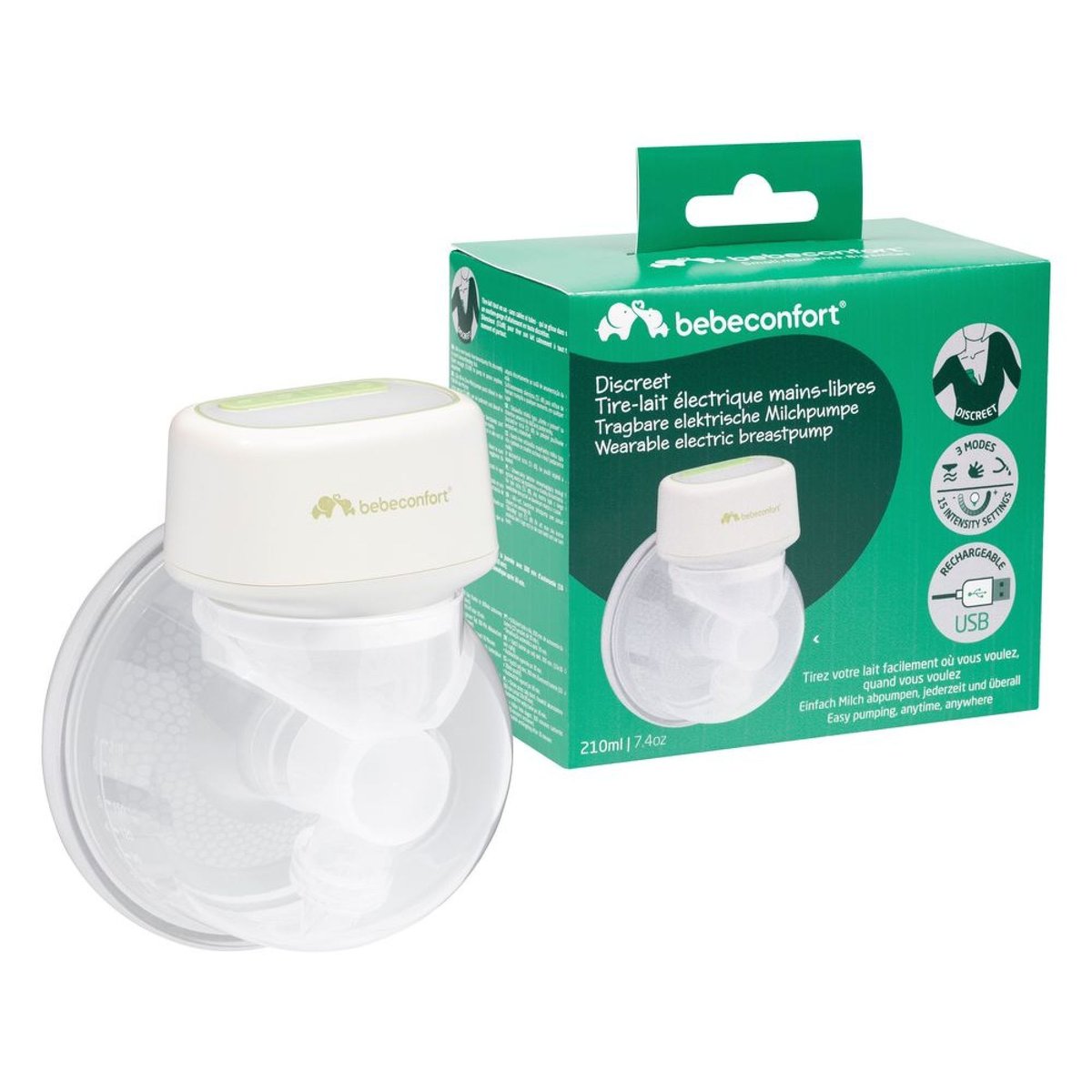 Tire-lait électrique mains-libres Discreet couleur unique, BEBECONFORT