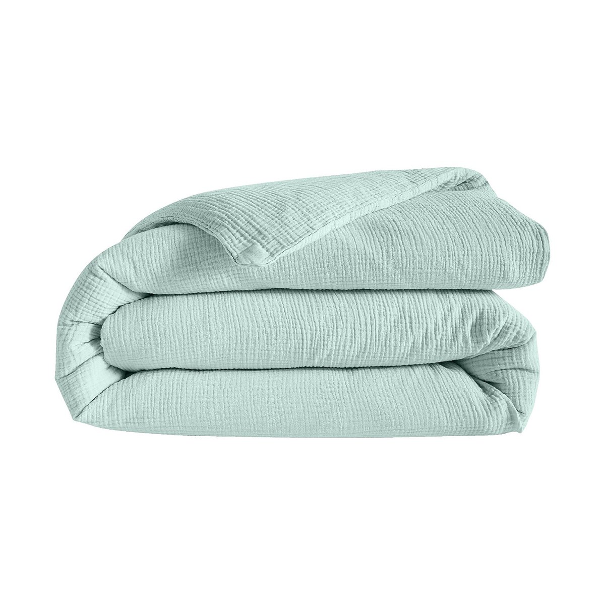 Housse de couette en double gaze de coton ARIELLE vert clair, HABITAT