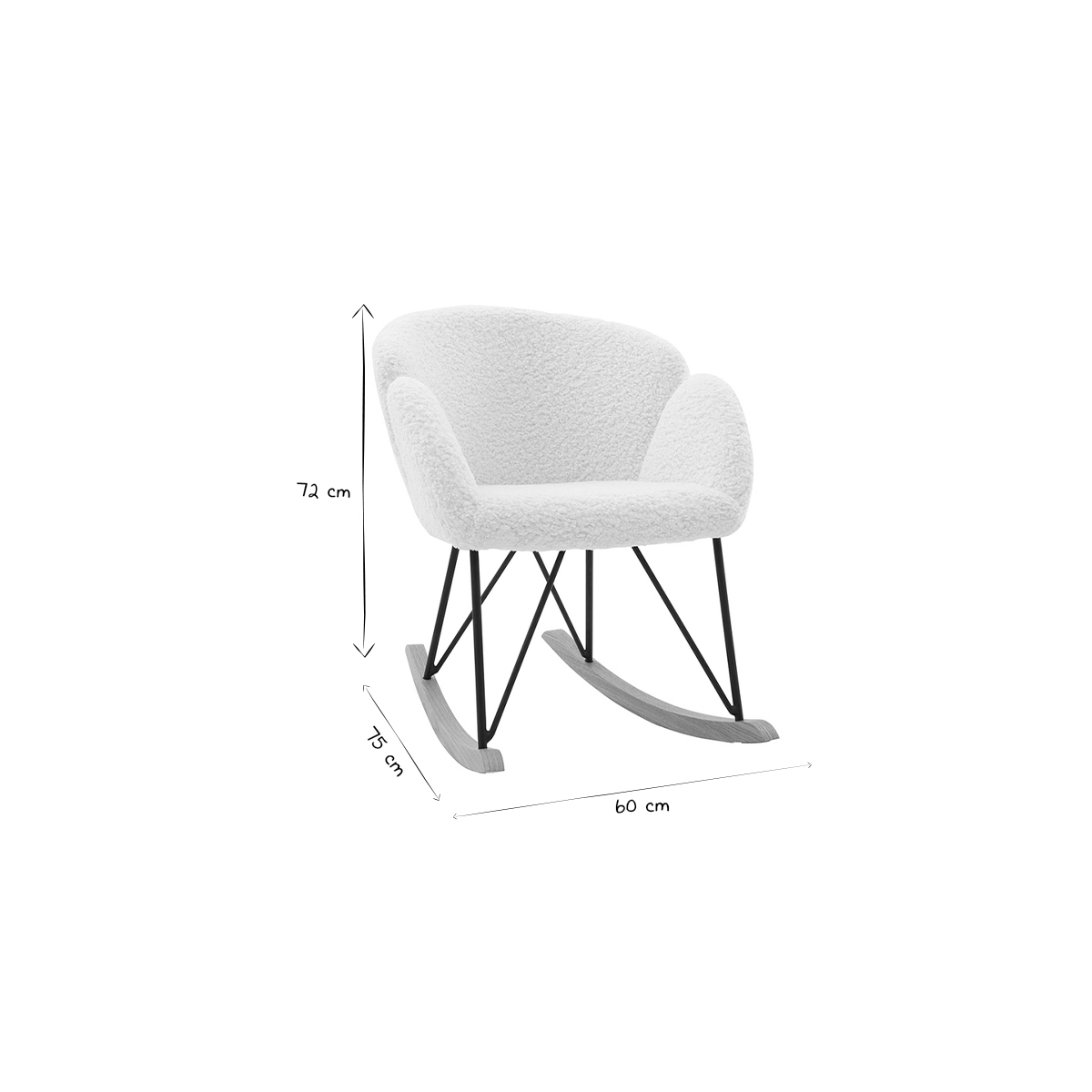 Rocking chair RHAPSODY blanc, MILIBOO